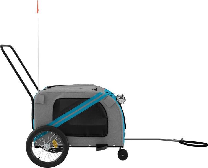 Produktbild VidaXL Fahrradanhänger Hunde Blau und Grau Oxford-Gewebe und