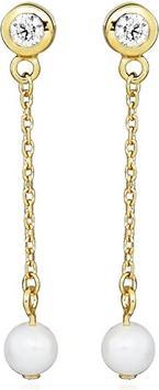 Silver Cat Vergoldete Ohrringe mit Perlen und Cubic Zirkonia Sc561
