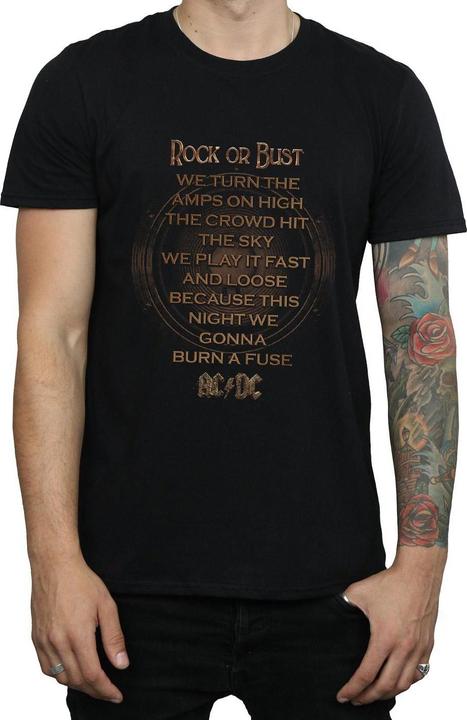 Immagine prodotto AC/DC Rock Or Bust Lyrics Maglietta Uomo (XXL)