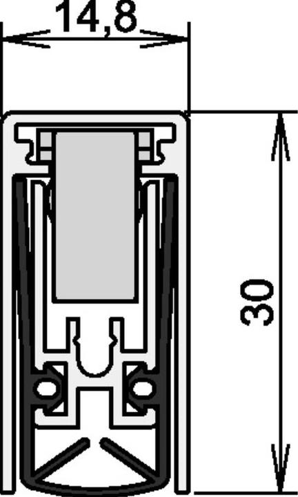 Immagine prodotto Athmer Guarnizione acustica L-15/30 WS 1-880 1 lato lunghezza 708 mm alluminio anodizzato argento
