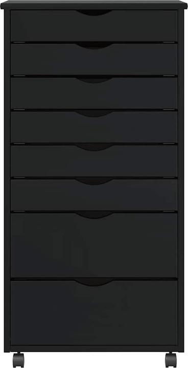 Produktbild VidaXL Rollschrank mit Schubladen MOSS Schwarz Massivholz Kiefer