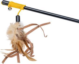 Actual product image Karlie Cat rod leather and feather (Play fishing rod cat)