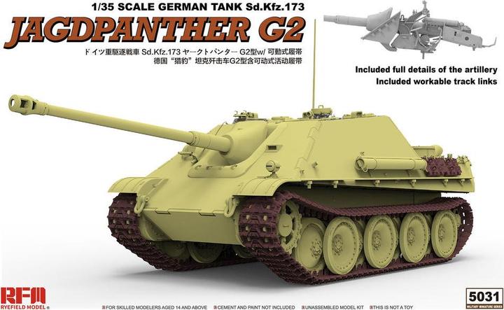 Rye Field Model JAGDPANTHER G2 CON COLLEGAMENTI AI BINARI FUNZIONANTI & RM-5005 & RM5008 & RM5015 & RM5028