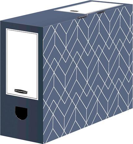 Bankers Box 5 Archivboxen Décor Serie schieferblau/weiss 10,0 x 34,5 x 25,3 cm