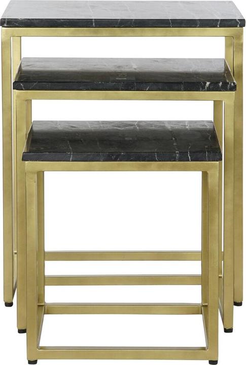Productafbeelding DKD Home Decor Set of 3 tables Black Golden 50 x 35 x 60 cm