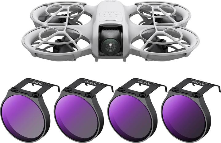 Actual product image K&F Concept 4pcs Filter Kits, ND8+ND16+ND32+ND64, HD, Anti-Reflection Green Coating, Waterproof and Scratch Resi (Camera battery)