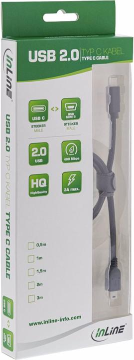 Produktbild InLine USB 2.0 Kabel (1 m, USB 2.0)