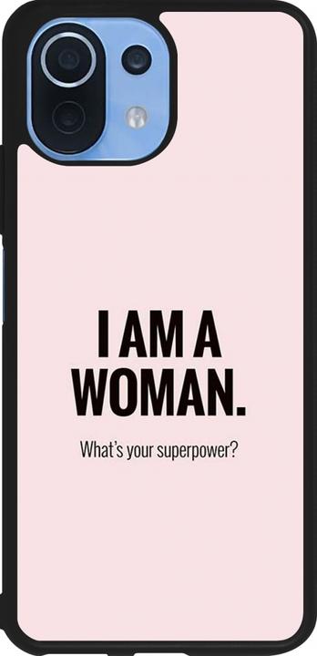 Actual product image PhoneLook Coque Silicone rigide noir I am a woman (Xiaomi Mi 11 Lite 5G)