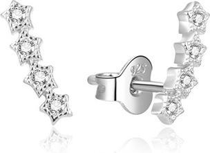 Beneto Playful longitudinal earrings with clear zircons AGUP2116L (L)