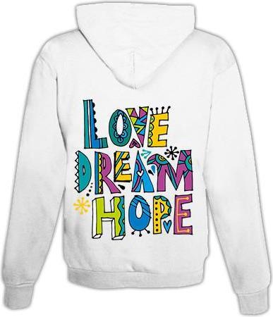 Immagine prodotto Schwesternuhr Felpa con cappuccio Amore, Sogno, Speranza Unisex (L)