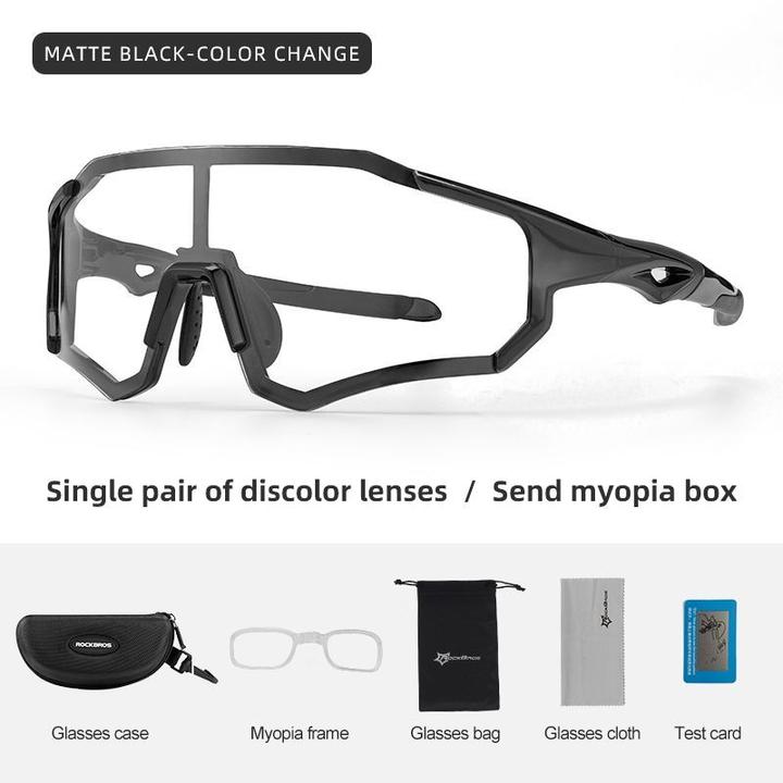 Actual product image Rockbros 10181 photochromic UV400 cycling glasses - black (Black, Black)