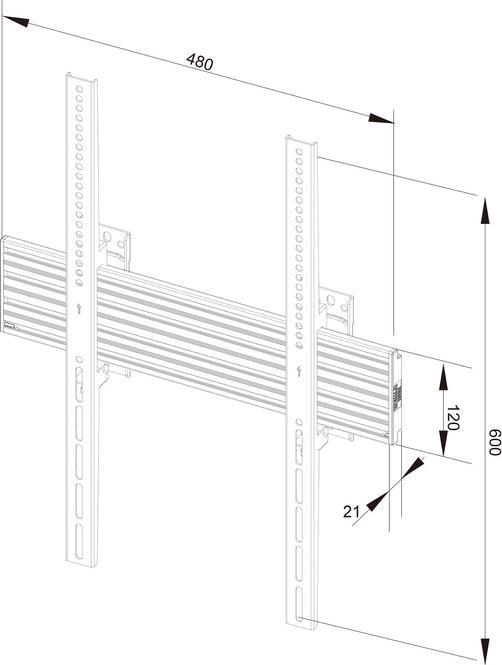 Image du produit Multibrackets Support mural, 40"-100", VESA 100x100-400x600 (Mur, 100", 80 kg)