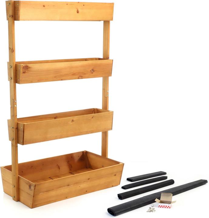Toboli Hochbeet Holz 85x45x140cm 4 Etagen Blumenkasten Pflanztreppe Blumentreppe