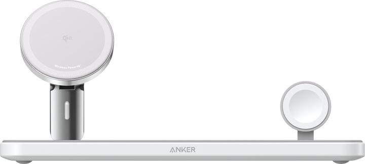 Produktbild Anker MagGo Magnetic Wireless Charger 15W, 3-in-1 Pad, White, EU Plug (25 W)