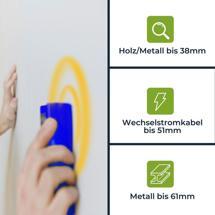 Image du produit Velleman Détecteur adapté au bois, aux m?taux ferreux et aux câbles sous tension