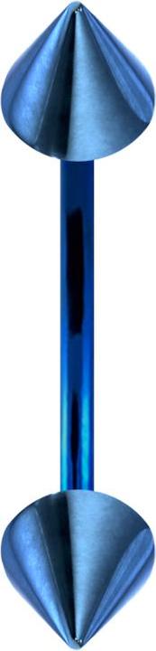 Image du produit Star Piercing Micro banane bleu foncé avec deux cônes (sans laiton, Acier chirurgical 316L)