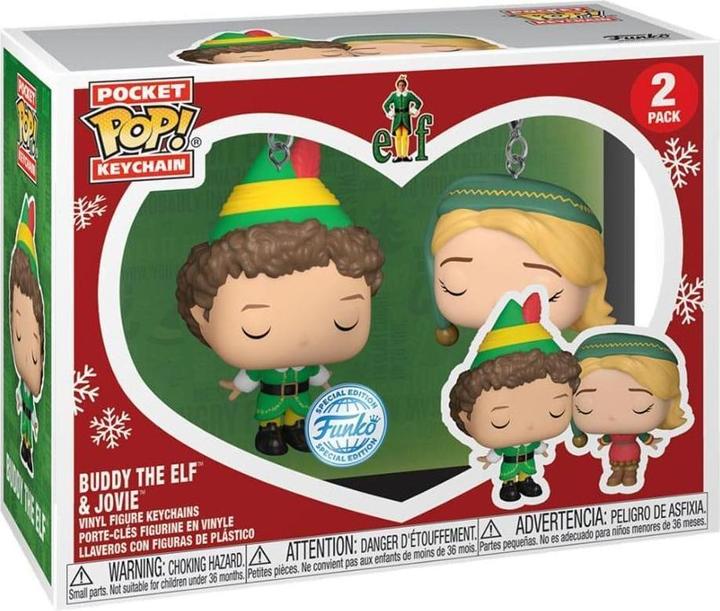 Produktbild Funko Buddy - Der Weihnachtself POP! Vinyl Schlüsselanhänger 2er-Pack Buddy & Jovie 4 cm