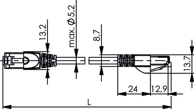 Produktbild Telegärtner Crossover Patchcord Kat.7 3m (S/FTP, CAT6a, 3 m)