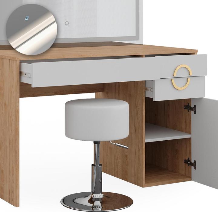Produktbild Vicco Adela mit Hocker und Beleuchtung (115 x 55 x 76.5 cm)