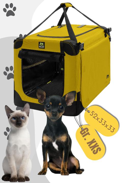 Produktbild Maelson Soft Kennel Hundebox in 3 Grössen - Saffron Yellow (Hund, Atmungsaktiv, Sicherheitsverschluss, Waschbar, Faltbar)