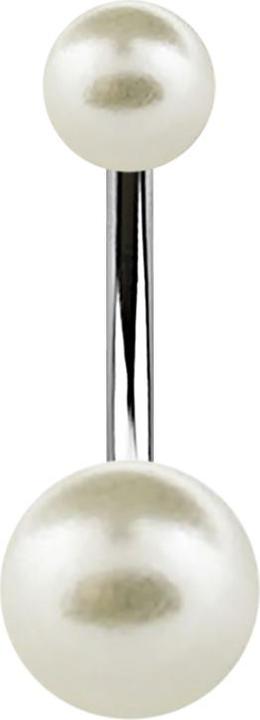 Immagine prodotto Star Piercing Banana argento con due perle créme (senza ottone)