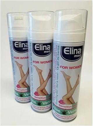 Immagine prodotto Elina med Woman Gel da barba per donne 200ml Aloe Vera Sensitive (200 ml, Gel da barba)