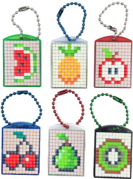 Pixelhobby Schlüsselanhänger 6er Geschenk Set - Früchte