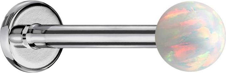 Produktbild Star Piercing Micro Labret silber mit Kugel Opal weiss (ohne Messing, Titan G23)