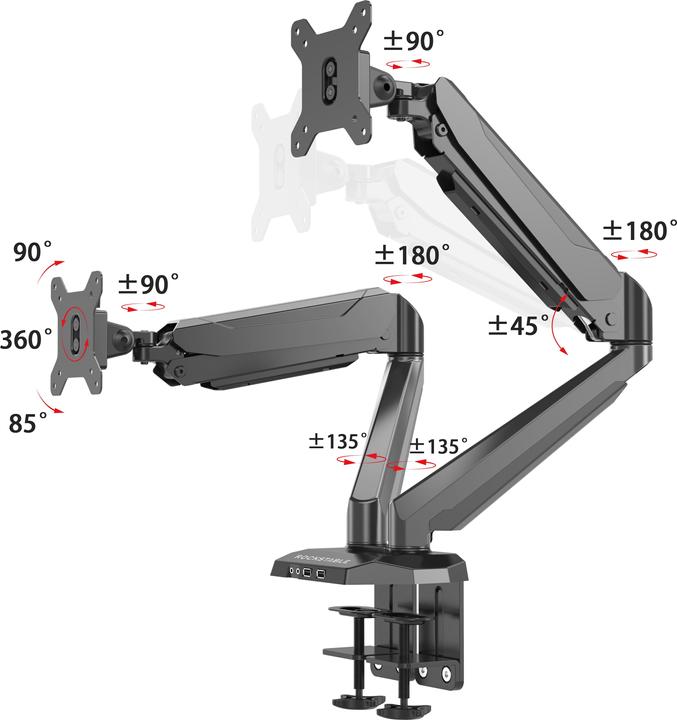 Actual product image Rockstable Prof. Double USB Black (Table, 32")