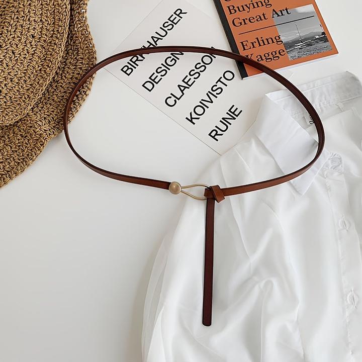 Produktbild Only-Bags.Store Trendiger verknoteter dünner Gürtel Klassischer solider Ledergürtel Freizeitkleid und Mantel