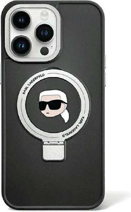 Actual product image Karl Lagerfeld KLHMP15XHMRSKHK iPhone 15 Pro Max 6.7" czarny/black hardcase Ring Stand Karl Head Mag (Apple iPhone 15 Pro Max)