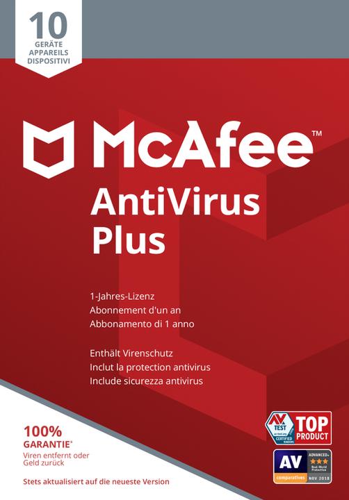 Image du produit McAfee AntiVirus Plus (10 Utilisateur, 12 mois)