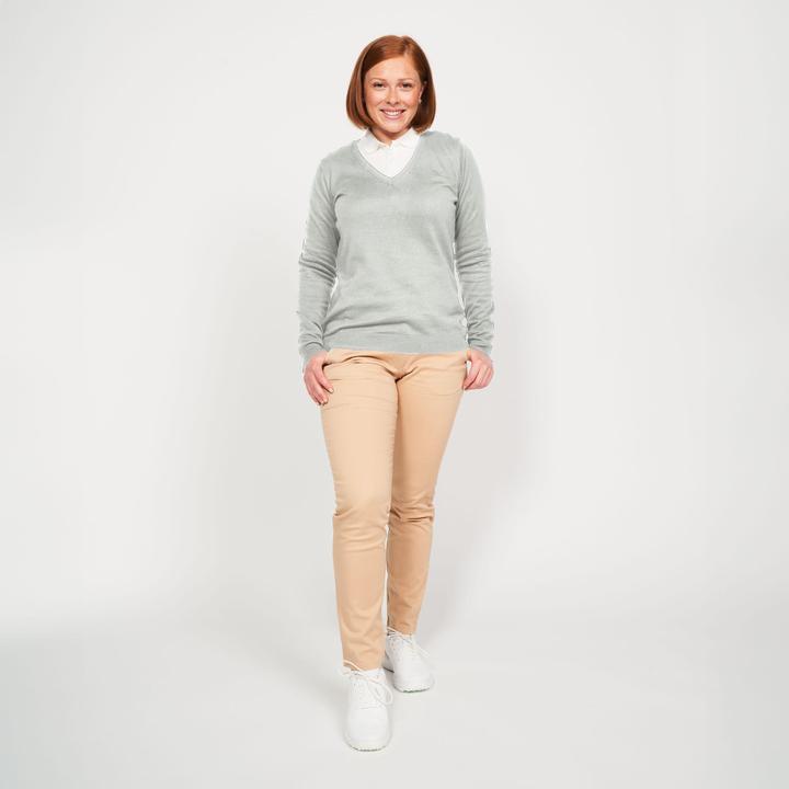 Immagine prodotto Inesis Pullover da golf da donna con scollo a V in cotone - CW 100 grigio