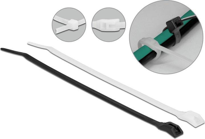 Immagine prodotto Delock Fascetta con testa piatta L 280 x L 4,6 mm 100 pz. (Fascette in plastica, 280 mm, 100 pz.)