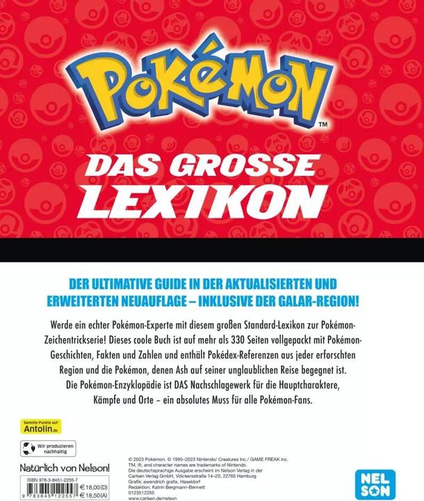 Produktbild Pokémon - Das grosse Lexikon (Deutsch, Simcha Whitehill, Lawrence Neves, Katherine Fang, 2023)