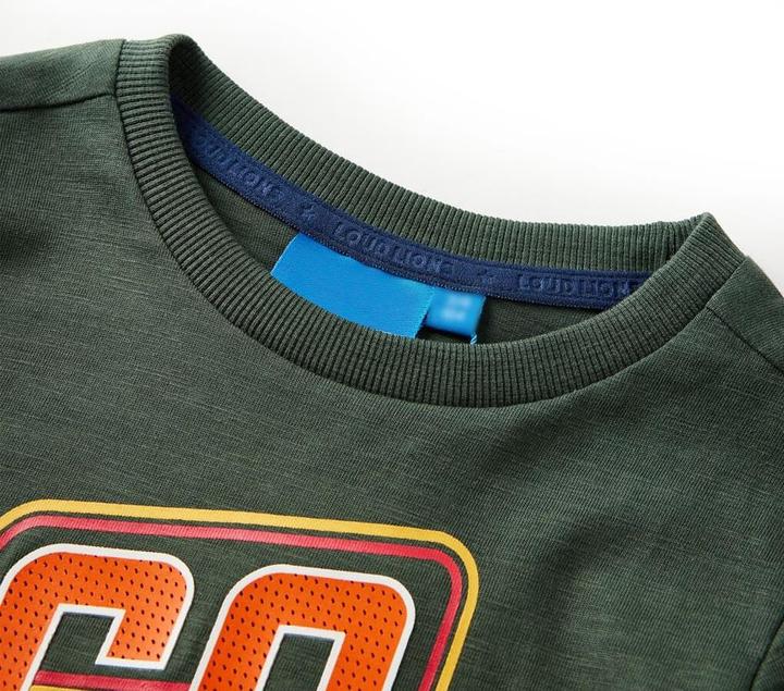 Immagine prodotto VidaXL Camicia a maniche lunghe per bambini verde scuro 116,Materiale: 100 (116)