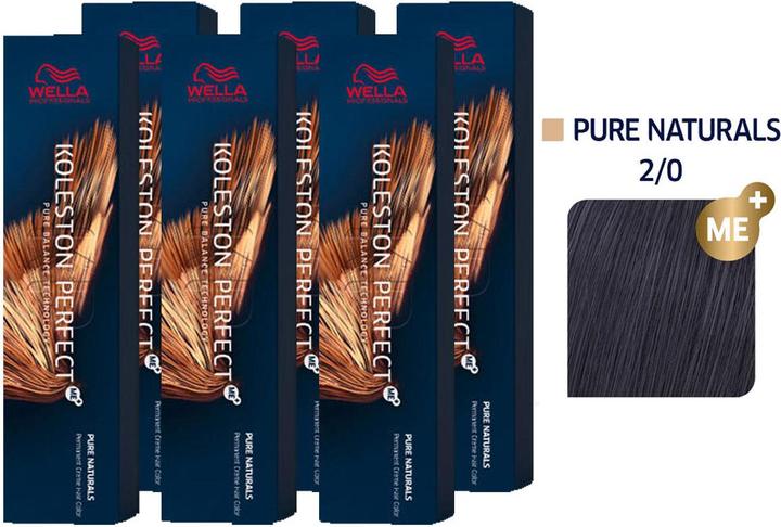 Immagine prodotto Wella Koleston Perfect ME+ Pure Naturals Set di 6 pezzi 2/0 Nero (0, 2)