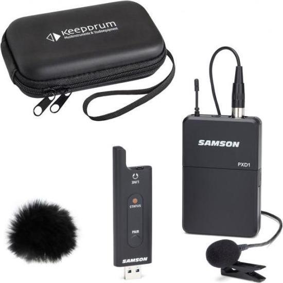 Actual product image Samson XPD2 system microphone with windscreen and case