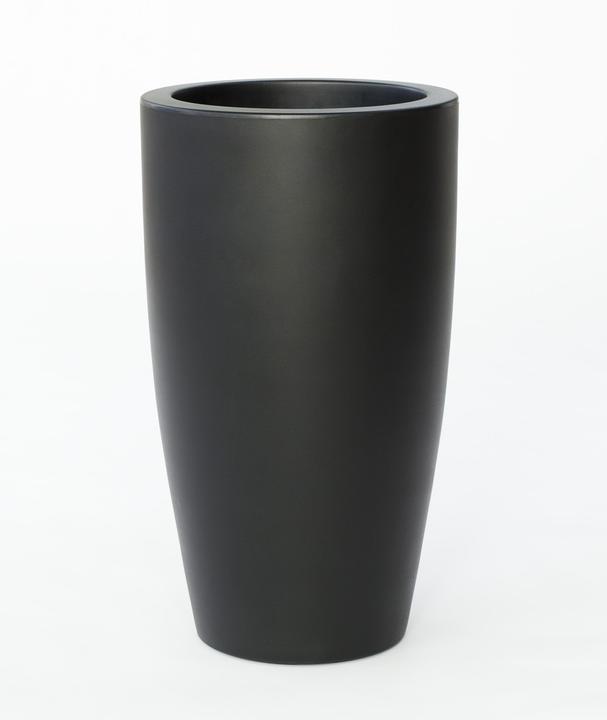 Newgarden BAMBU 70 plantenbak, kuip XXL groot dubbelwandig rond, hoog ø40x70cm zwart 16L buiten