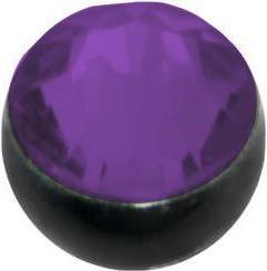 Bijouteria 1.2mm Piercing-Kugel (Premium Kristall, Chirurgenstahl 316L, PVD Beschichtung (schwarz))