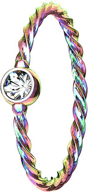 Immagine prodotto Star Piercing Anello Micro Piercing intrecciato colorato con cristallo argento (Acciaio chirurgico 316L, senza ottone)