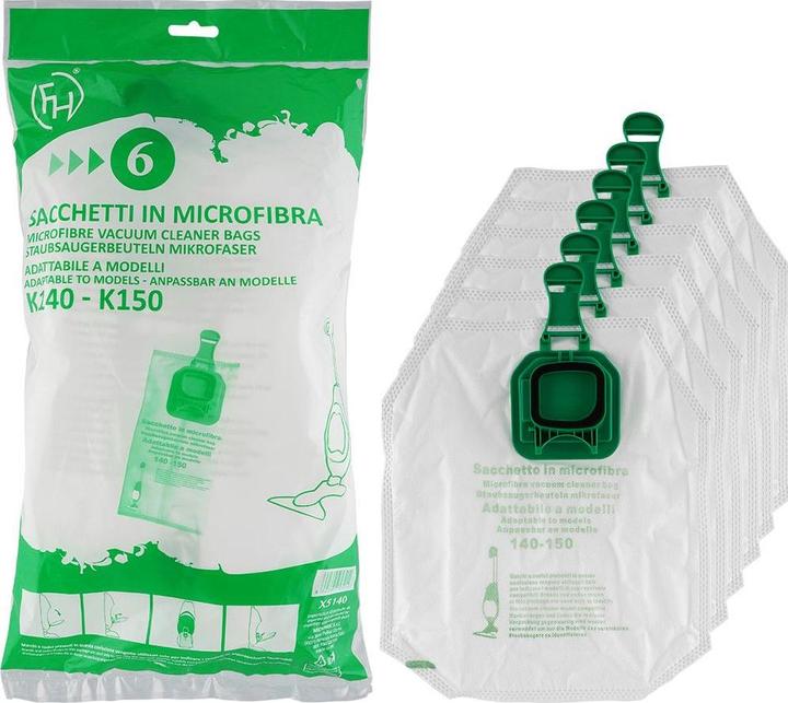 Produktbild Alternativ Filterhaus Mikrofaser Staubbeutel passend für Vorwerk Kobold K140 K150 (6 x)