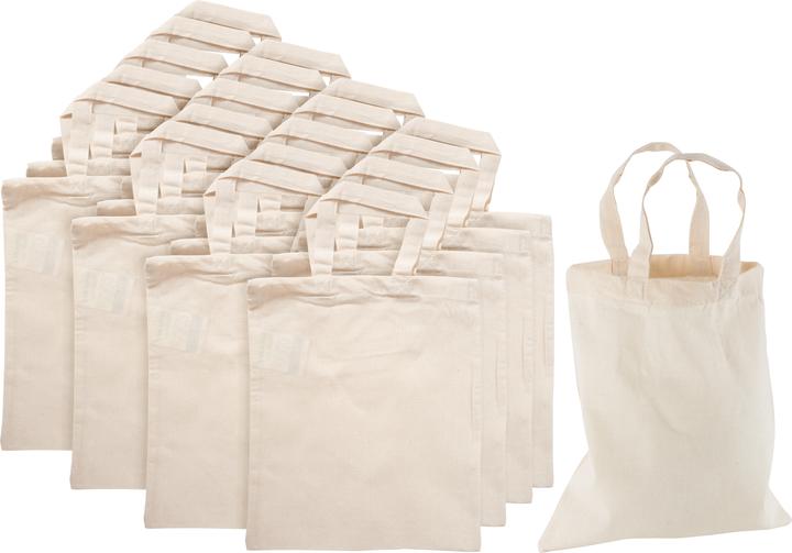 Image du produit VBS XXL Sacs en coton "22 x 26 cm", blanc naturel, 20 pièces