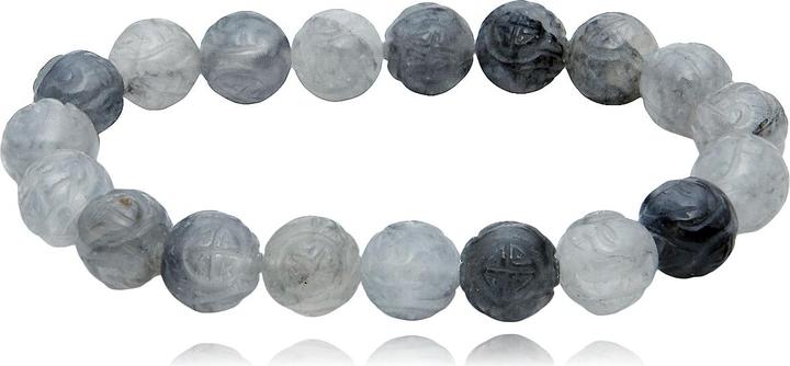 Leyda Grauquarz Armband (19 cm, Farbstein)