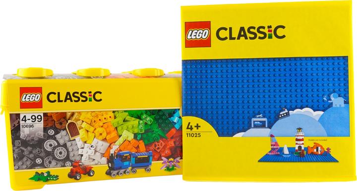Image du produit LEGO Classic Boîte de briques + 1 plaque bleue - 10696 NOUVEAU! Pièces 485x (10696, LEGO Classic)