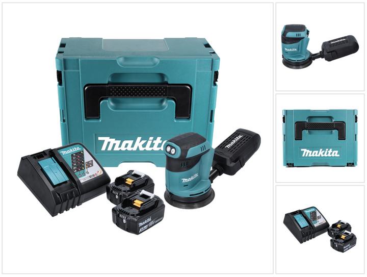 Actual product image Makita DBO 180 RFJ 18 V battery orbital sander + 2x battery 3,0Ah + charger + Makpac (Eccentric grinder)