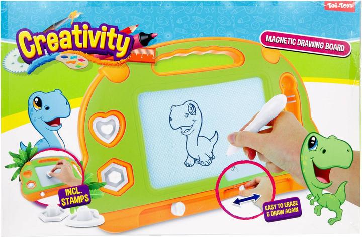 Produktbild Toi-Toys Kreativität Magnetisches Zeichenbrett Dino mit Stift und Formen