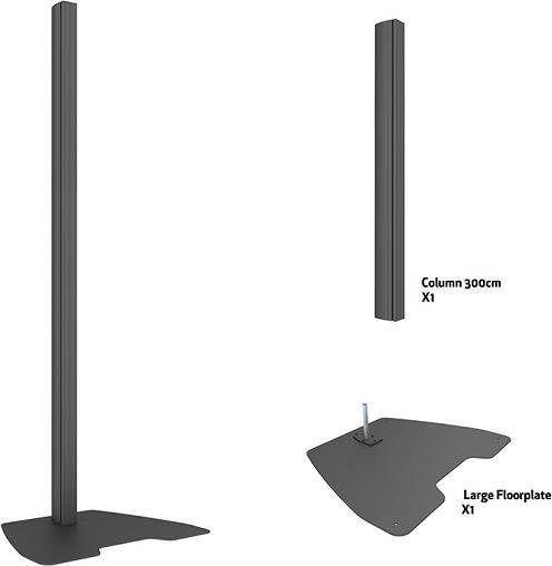 Image du produit Multibrackets Plaque de sol avec colonne, pour série Pro, aluminium, noir