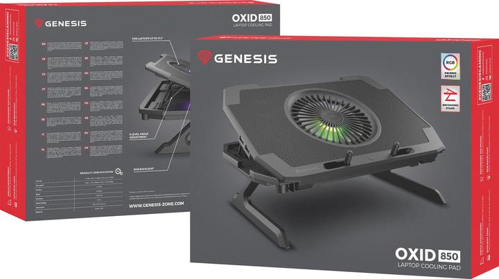 Produktbild Genesis Laptop Cooling Pad OXID 850 Black, 270 x 400 x 35 mm