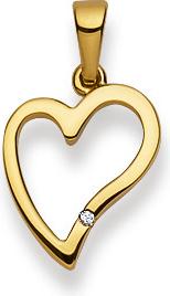 Natsumi Schmuck Anhänger Herz Diamant Gold 18K/750 (750/18 K Gelbgold)
